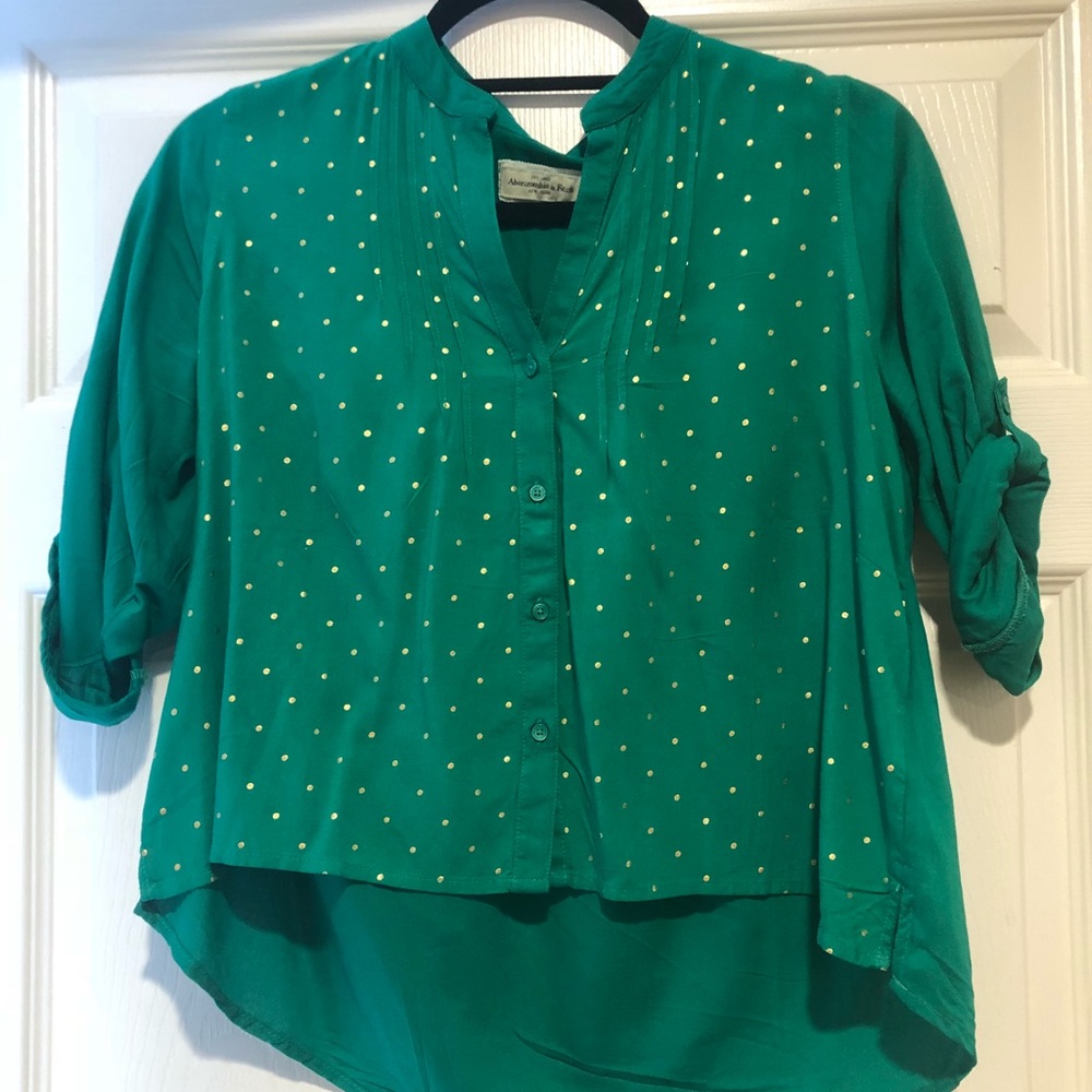 Green Abercrombie Quarter Sleeve